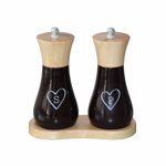 Set 2 rasnite sare/piper Heinner, 15 cm + Suport