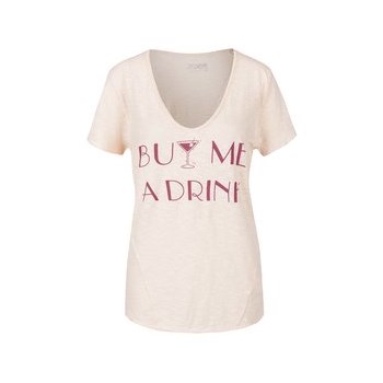 Tricou roz pal ZOOT Original Buy me a drink din bumbac cu print pentru femei