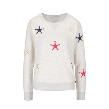 Bluza crem Maison Scotch cu aplicatii decorative
