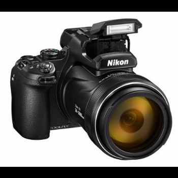 Aparat Foto Digital NIKON COOLPIX P1000, Filmare 4K UHD, 16MP, Zoom Optic 125x, GPS, Wi-Fi (Negru)