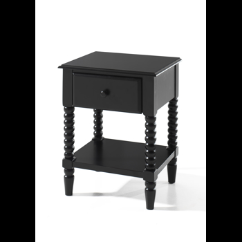 Noptiera din lemn de pin si MDF cu 1 sertar pentru copii Alana Negru, l48,2xA40,7xH61 cm