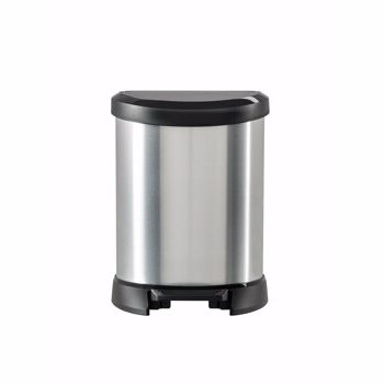 Cos gunoi cu pedala CURVER, plastic, 5 L, 24.5 x 21 x 27.7 cm, Gri
