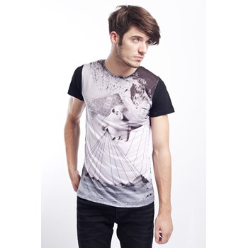 Tricou casual barbati Jack & Jones negru-alb