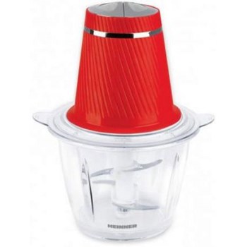 Tocator Heinner HMC-300RD, 300W, 2 cutite inox, bol sticla 1.2 L, 2 Viteze, Rosu