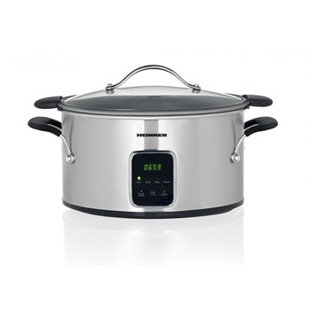 Slow Cooker , 6 L, 185 W, Control Electronic, 3 Setari temperatura, Timer, Inox