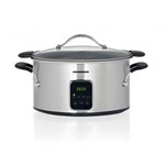 Slow Cooker , 6 L, 185 W, Control Electronic, 3 Setari temperatura, Timer, Inox