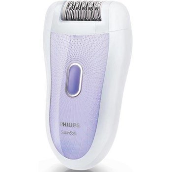 Epilator SatinSoft HP6520/01, Acumulator, Discuri metalice, 20 Puncte de prindere, 2 Viteze, Alb/Mov