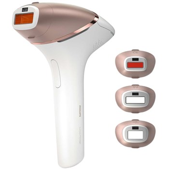 Epilator IPL PHILIPS Lumea Prestige BRI956/00, 250.000 de pulsatii, 4 accesorii, senzor SmartSkin, acumulator, alb-auriu