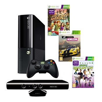 Consola Microsoft Xbox 360, 4 GB + Kinect + Joc Adventures + Joc Sports + Joc Forza Horizon