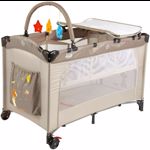 Patut pliant Juju Sleepy Baby, 2 nivele, Sweet Dreams, Bej