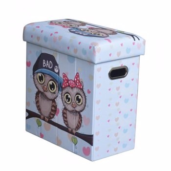 Bancheta pliabila cu spatiu depozitare BUFNITE si manere laterale Heinner Home, 48x27x48 cm
