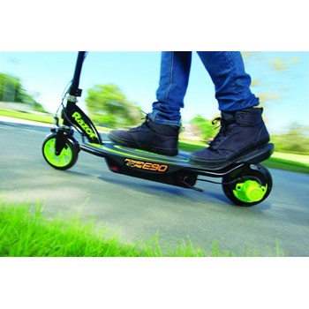 Trotineta Electrica Razor Power Core E90, material ghidon si deck otel, Negru/Verde