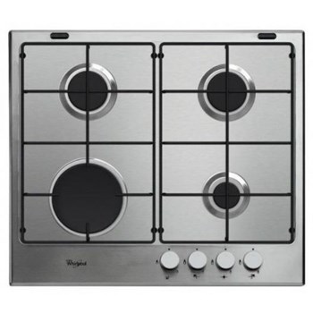 Plita incorporabila Whirlpool Ambient GMA 6410/IX, Gaz, 4 arzatoare, aprindere electrica, Inox