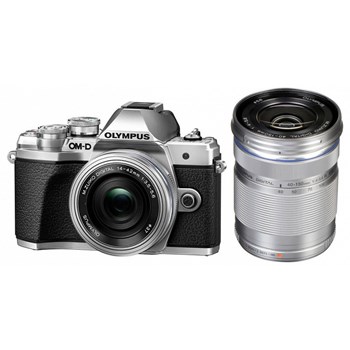 Aparat foto Mirrorless Olympus E-M10 Mark III Pancake Double Zoom 16.1MP Argintiu + Obiectiv EZ-M 40-150mm F4.0-5.6 R Argintiu v207074se000