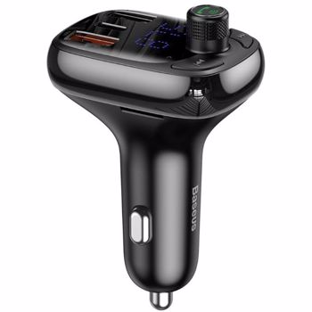 Incarcator Auto Baseus Quick Charge 4.0 USB / USB-C cu Modulator FM, Bluetooth 5.0, Player Audio si Cititor Card MicroSD