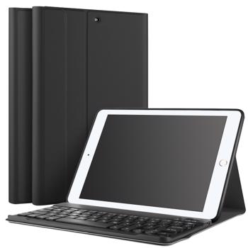 Husa carcasa stand cu tastatura Bluetooth pentru iPad 9.7 2017 / 2018 / Air / Air 2 negru