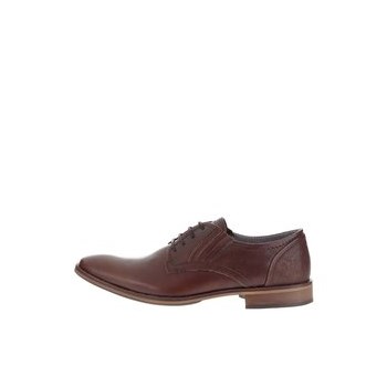 Pantofi maro inchis Bullboxer din piele cu detaliu texturat