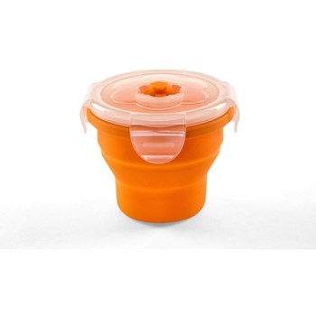 Recipient pliabil din silicon pentru hrana Nuvita 4466, Portocaliu, 230 ml