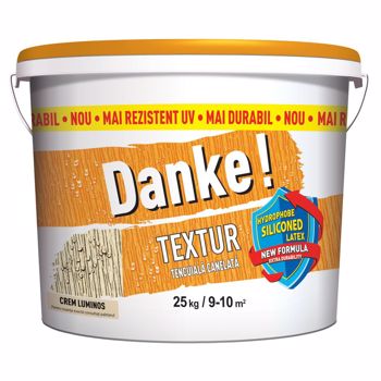 Tencuiala decorativa Danke Textur, aspect structurat, crem luminos, interior/exterior, 25 kg