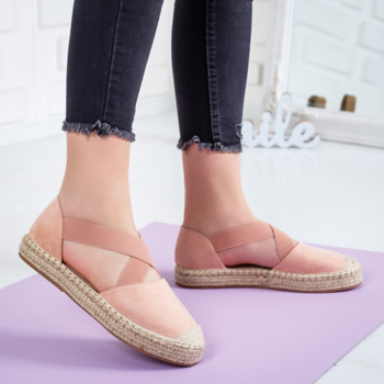 Espadrile Cuila roz pal cu talpa joasa -rl