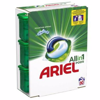 Detergent capsule Ariel All in One PODS Mountain Spring, 60 spalari