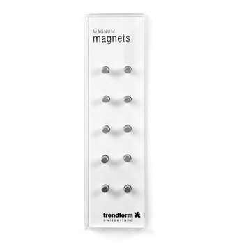 Magnet decorativ cilindric Magnum, clasa 3, 4x7 mm, set 10 bucati Negru