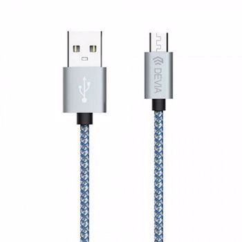 Cablu de date Devia Tube DVCTBLMCR MicroUSB, 1m (Gri)