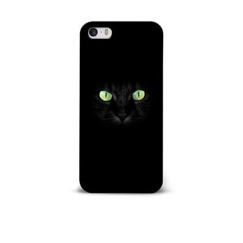 Carcasa neagra pentru iPhone 5/5S/SE Epico Dark cat cu imprimeu