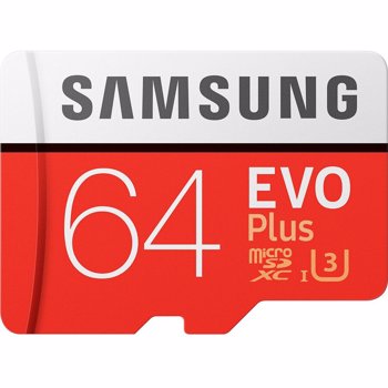 Card Memorie Samsung Evo Plus MicroSDXC 64 GB Clasa 10 UHS-I + Adaptor SD (100MB/s)