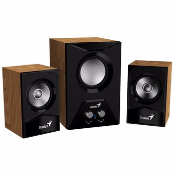 BOXE GENIUS 2.1, RMS: 15W (2 x 3.5W + 1 x 8W), wood, "SW-2.1 385" "31730002405" (include timbru verde 1 leu)