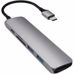 Adaptor Hub USB-C Satechi Multimedia Slim V2, Gri spatial