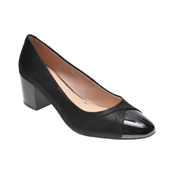 Pantofi KARISMA negri, 8260264, din piele intoarsa