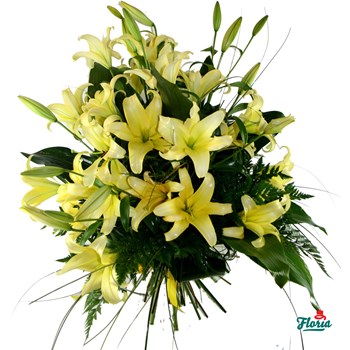Buchet de 7 crini asiatici galbeni