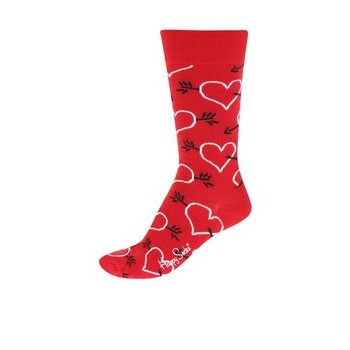 Sosete rosii unisex cu sageti & inimioare Happy Socks