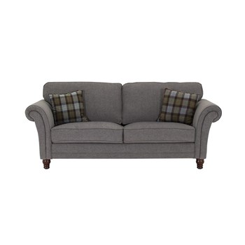 Canapea fixa tapitata cu stofa, 3 locuri "Argyle" Grey, l216xA90xH95 cm