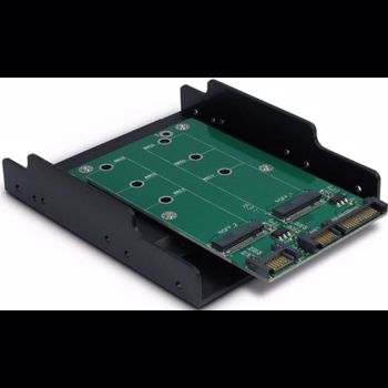 Adaptor Inter Tech KT005B 1x SATA Male - 2x M.2 SATA SSD kt005b