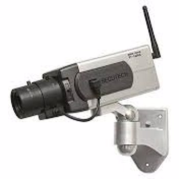 Camera de supraveghere falsa Generic URZ0670 Dummy Functioneaza cu baterii 3 x AA Senzor de miscare LED rosu intermitent
