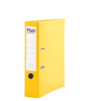 Biblioraft plastifiat, 7.5cm, galben, PLUSS