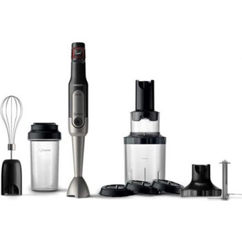 Mixer vertical Philips Viva Collection HR2657/90, 800 W, Viteza variabila, recipient on-the-go, tel, tocator XL, spiralizator, Negru
