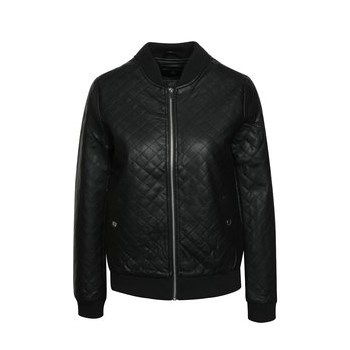 Jacheta bomber neagra Dorothy Perkins din piele sintetica