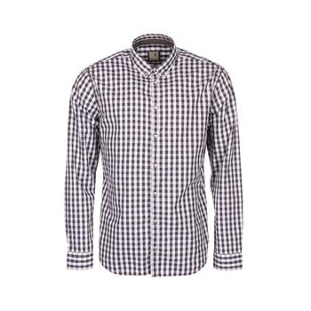 Camasa slim fit in carouri alb si gri Seidensticker Jerry BD Plain