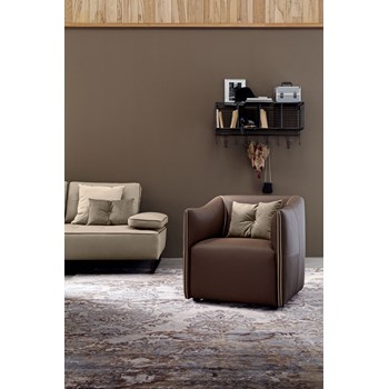 Fotoliu fix din piele ecologica Beatrice Brown, l79xA71xH76 cm
