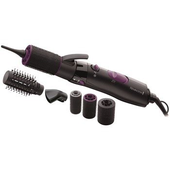 Airstyler pentru volum si bucle Remington AS7055, 800 W, 2 Setari temperatura/Viteze, Bigudiuri Big Style, Concentrator, Negru/Mov