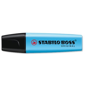 Textmarker Stabilo Boss corp plastic in culoarea cernelei vf.retezat 2-5mm bleu