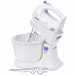 Mixer cu bol Heinner HMB-350UV, 300 W, 2.5 l, 5 viteze, Alb