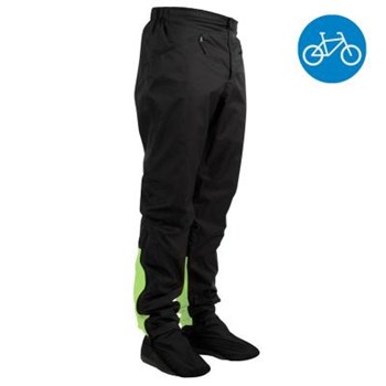 Suprapantalon ploaie ciclism în oraș 900 Negru/Galben B'TWIN