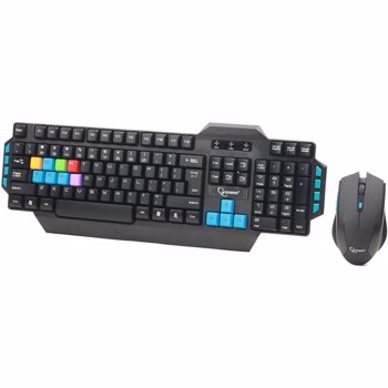 Tastatura Gembird Wireless gaming set, US layout, black