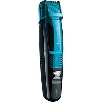 Aparat de tuns pentru barba/mustata Remington MB6550, Acumulator Li, 2-16 mm, Lame din titan, Functie Aspirare, Negru/Albastru