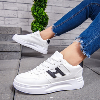 Pantofi sport albi cu negru dama Astunia