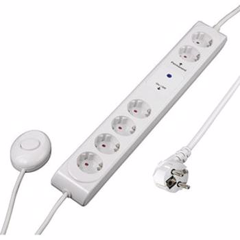 Prelungitor cu intrerupator HAMA 108839, 6 prize, 3m, alb
